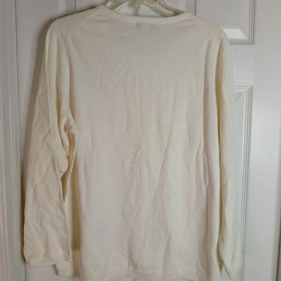 Cream Button-Up Cardigan NWOT Size 14 - Picture 7 of 7